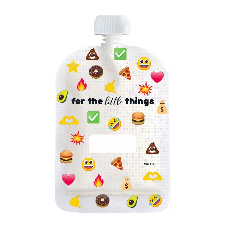 Sinchies reusable food pouch 150ml - set of 5 pouches - Emojis.