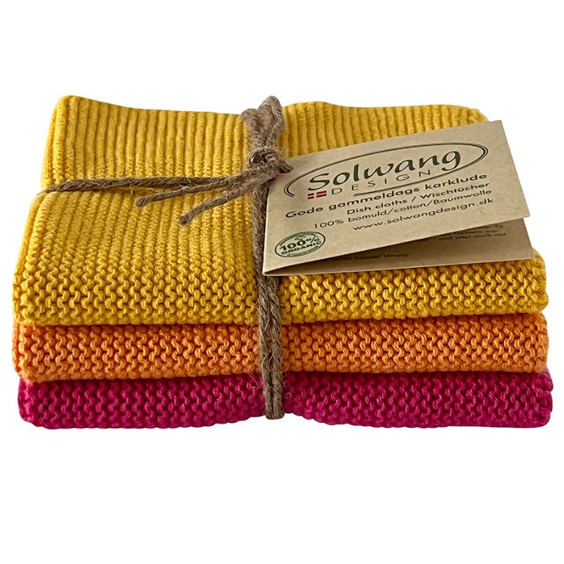 Solwang 100% cotton reusable kitchen dish cloths - Danish design - Nordic Carabien.