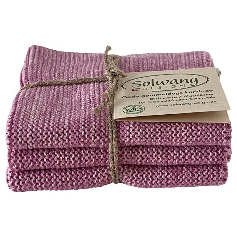 Solwang 100% cotton kitchen dish cloths - Danish design - Rose Shade.