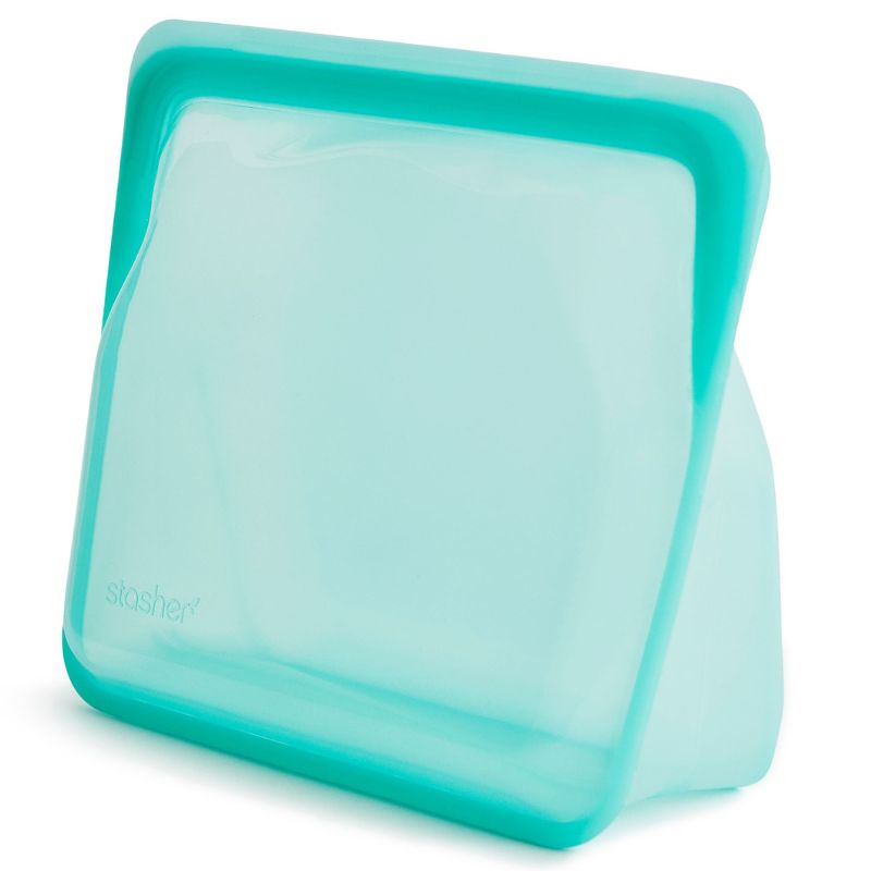 Stasher reusable silicone storage bag - stand up - 1.66L - Aqua.