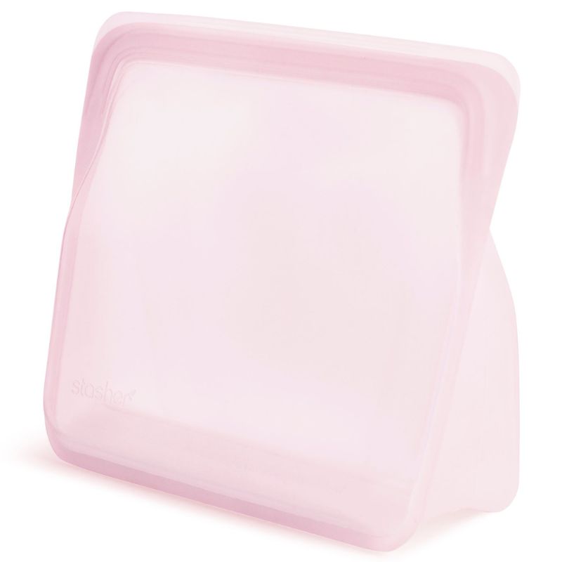 Stasher reusable silicone storage bag - stand up - 1.66L - Pink.