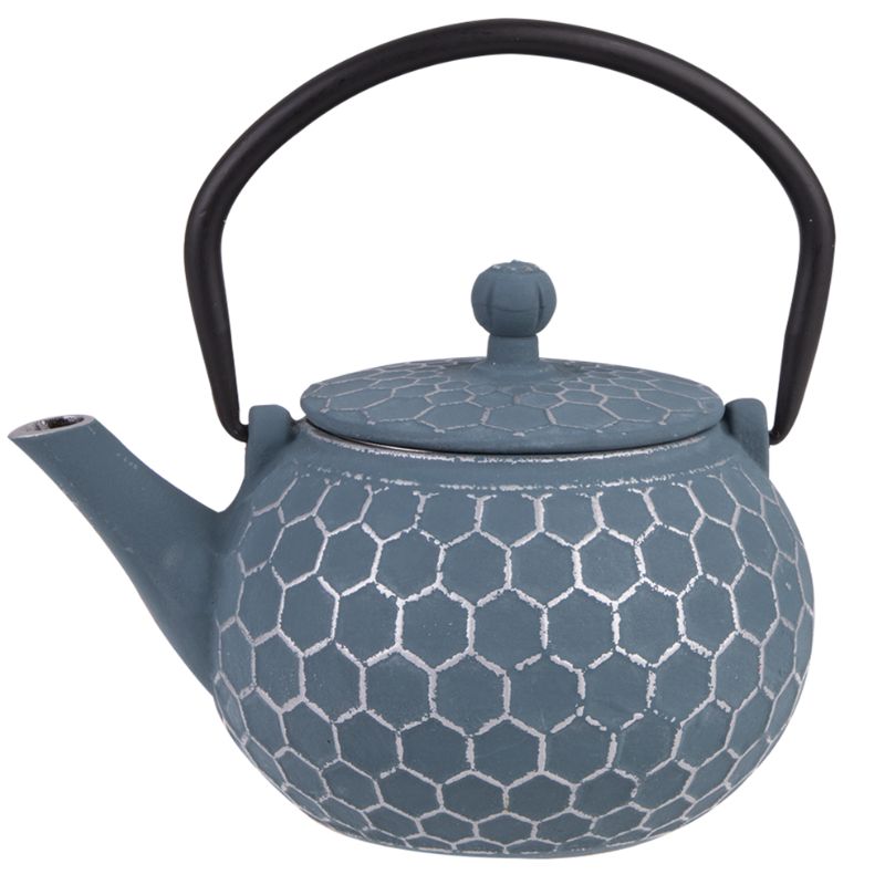 Teaology Japanese cast iron teapot - 500ml - blue/silver.