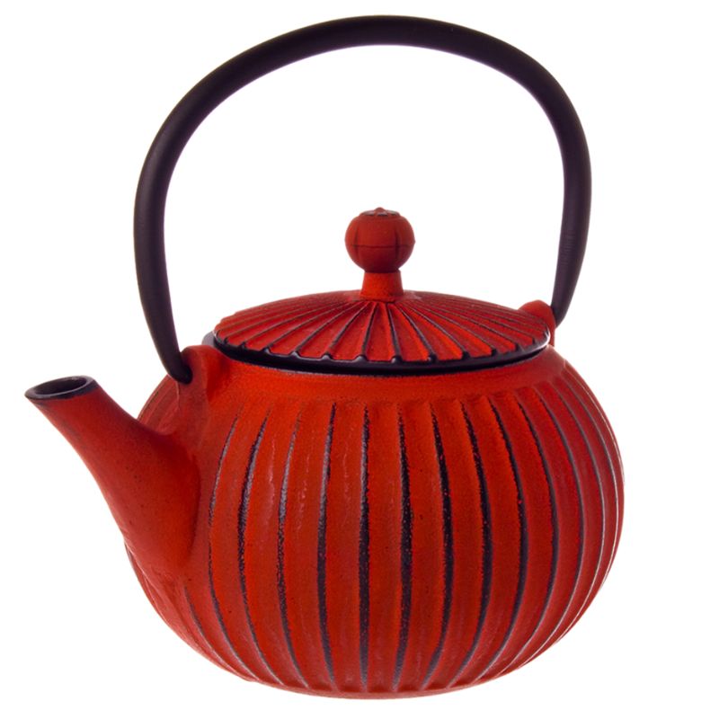 Teaology Japanese cast iron teapot - 500ml - red/black.