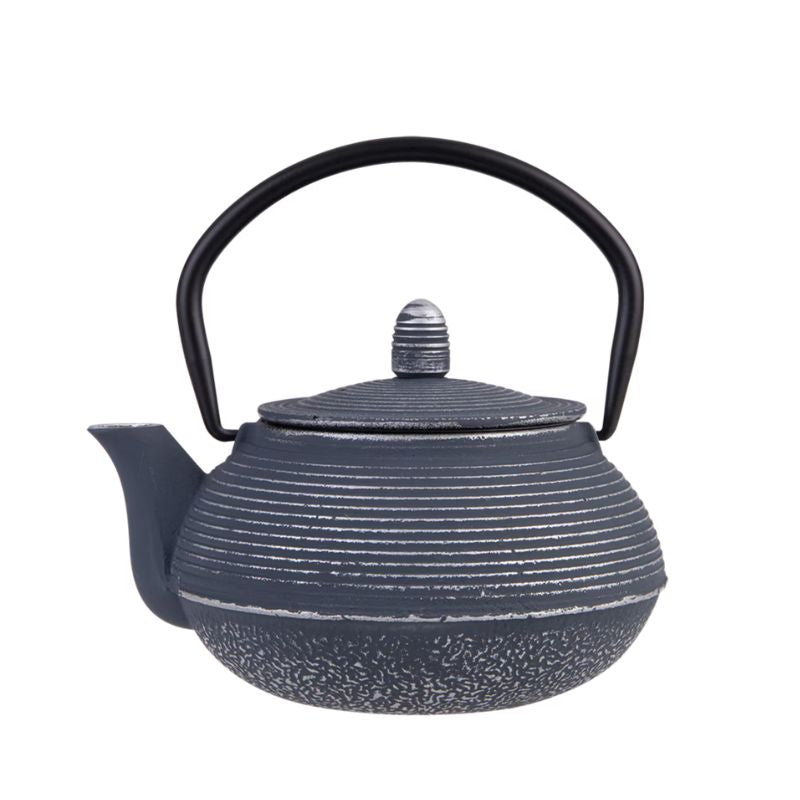 Teaology Japanese cast iron teapot - 600ml - Dark Blue Silver.