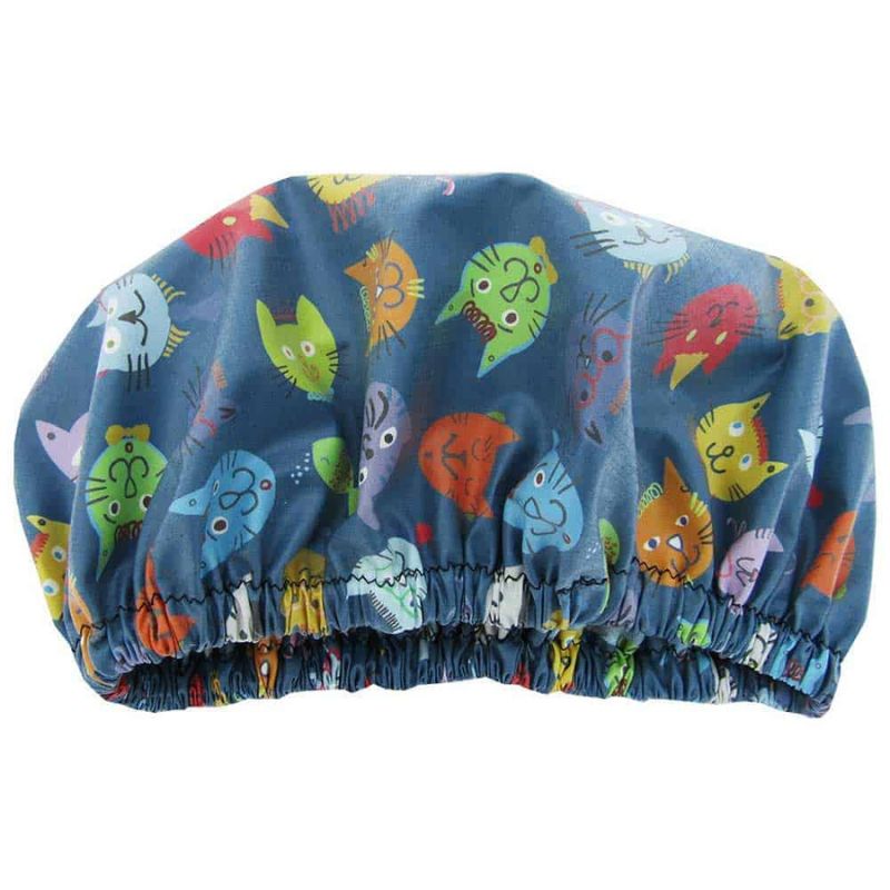 The Laminated Cotton Shop - handmade shower cap - adults - Cats.