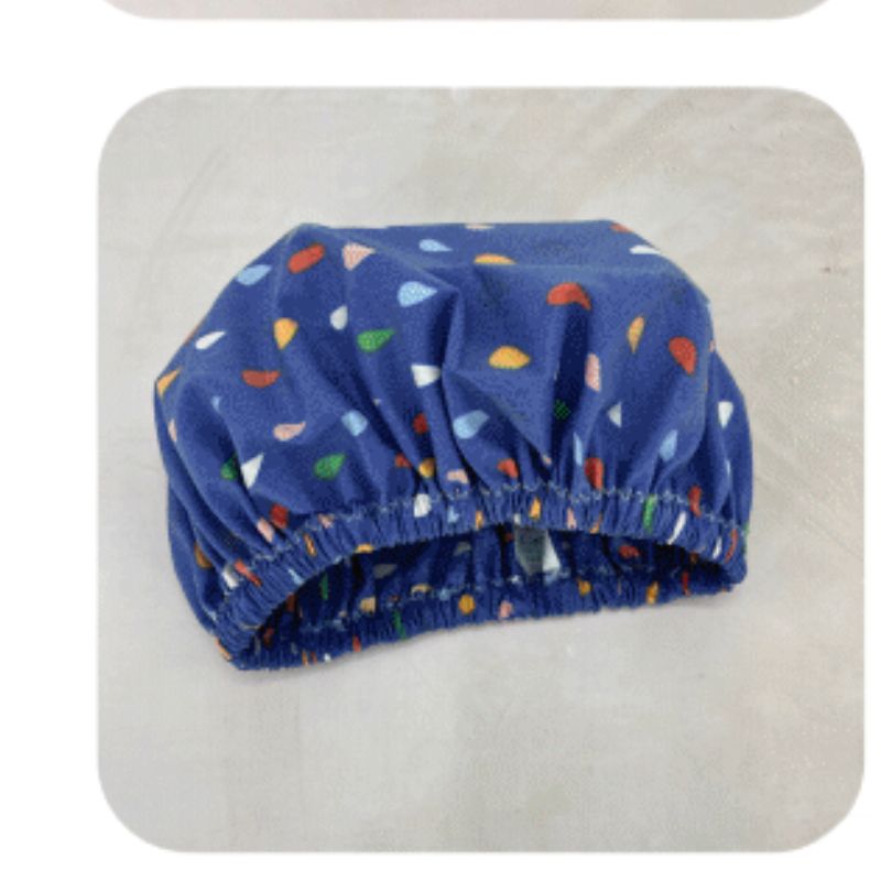 The Laminated Cotton Shop - handmade shower cap - adults - Raindrops.