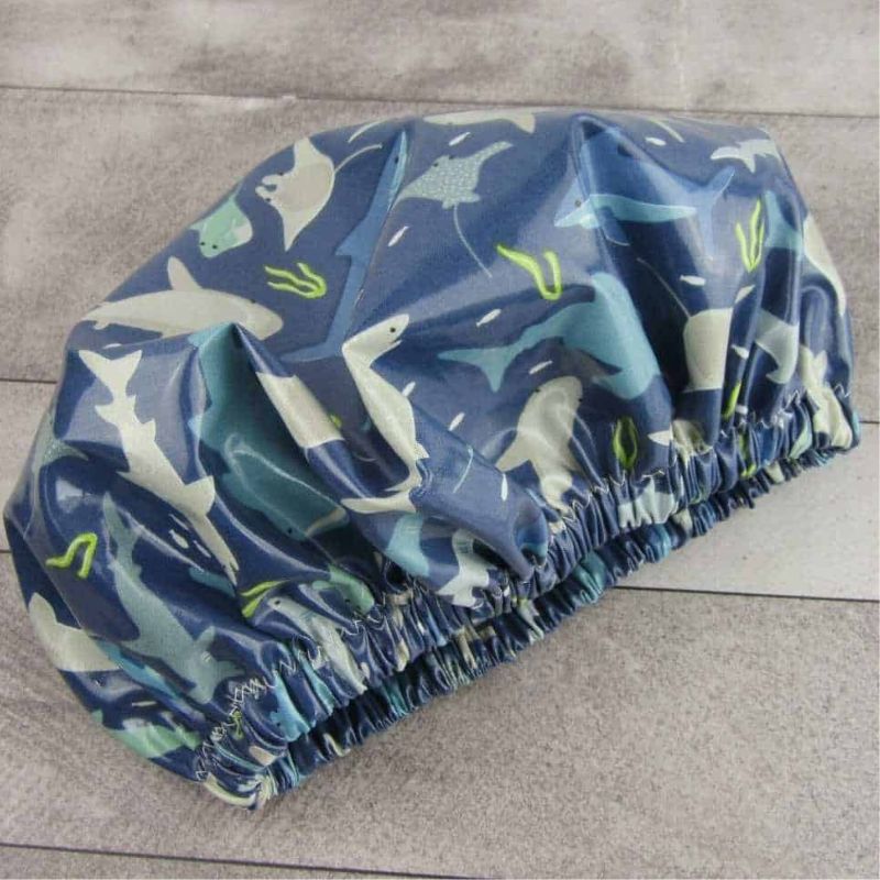 The Laminated Cotton Shop - handmade shower cap for kids -  Shark.