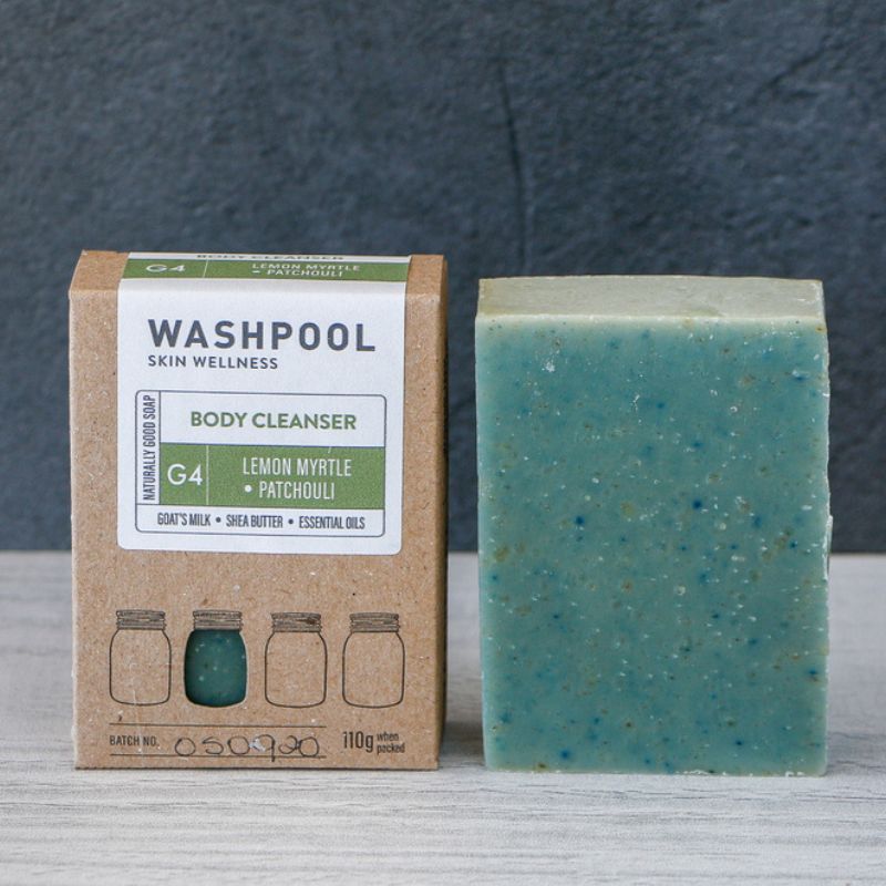 Washpool goats milk soap with shea butter - G4 - lemon myrtle and patchouli.