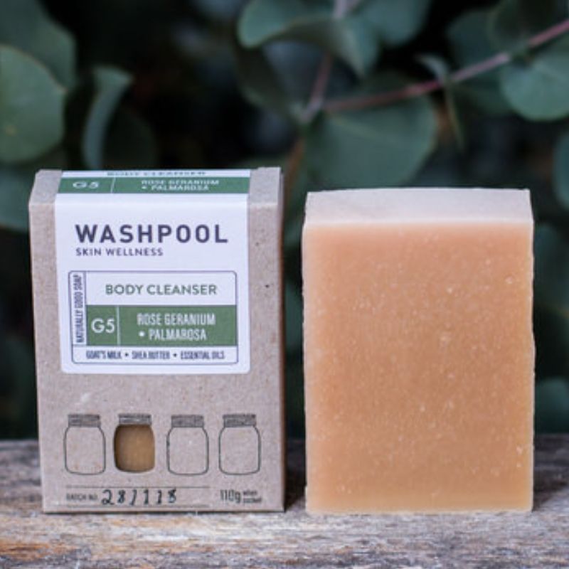 Washpool goats milk soap with shea butter - G5 - Rose geranium and Palmarosa.