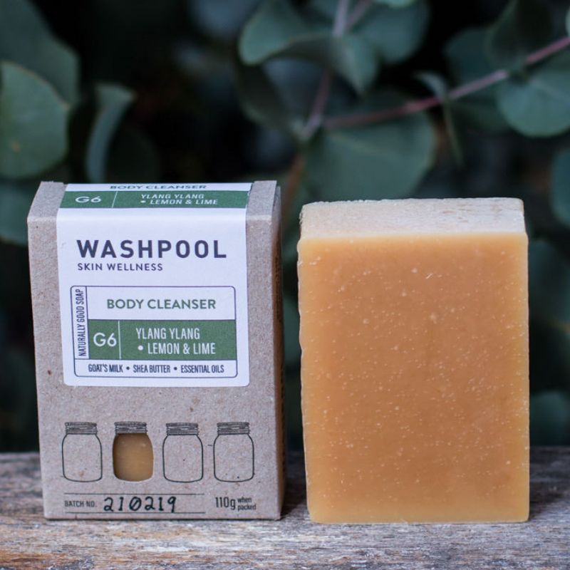 Washpool goats milk soap with shea butter - G6 - Ylang Ylang and lemon and lime.