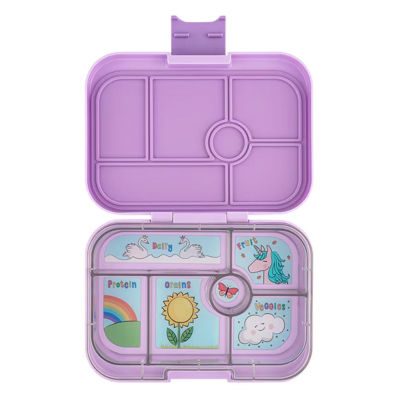 Yumbox Original leak proof bento lunch box - Lavanda Purple - Unicorn tray.