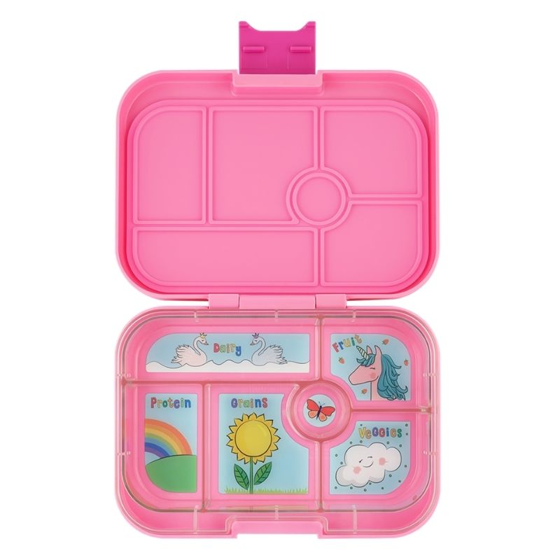 Yumbox Original leak proof bento lunch box - Power Pink - Unicorn tray.