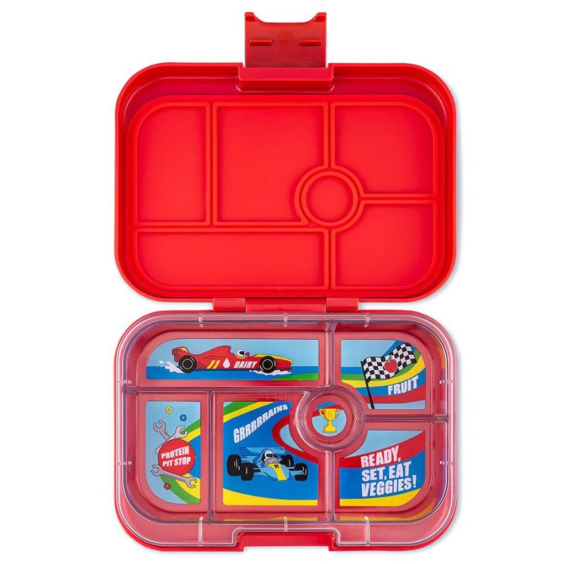 Yumbox Original leak proof bento lunch box - Roar Red Cars design.