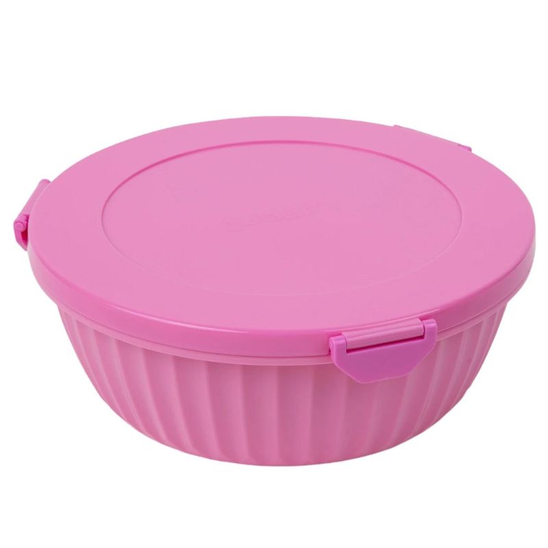 Yumbox Poke Bowl - Leakproof Divided Lunch Bowl - 3 Compartment - Guava Pink.