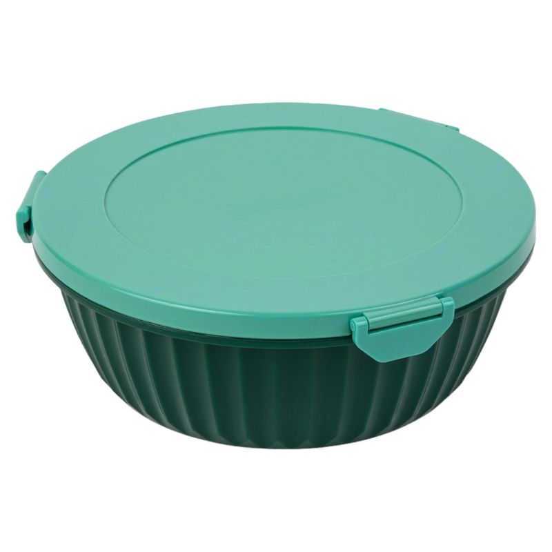 Yumbox Poke Bowl - Leakproof Divided Lunch Bowl - 3 Compartment - Kale Green.