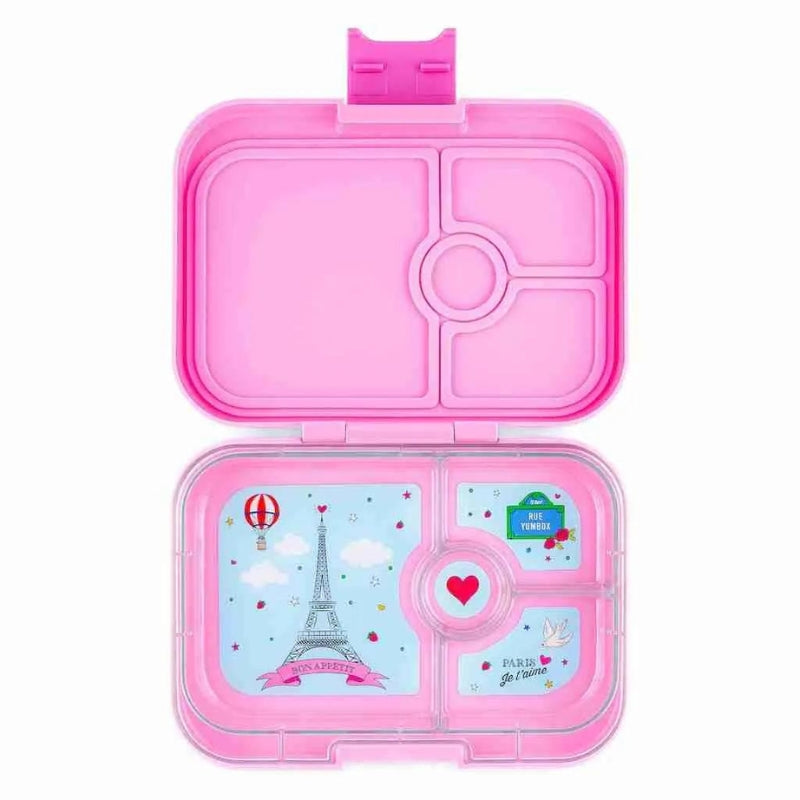 Yumbox Panino leak proof bento lunch box - Fifi Pink Paris J t'aime tray.