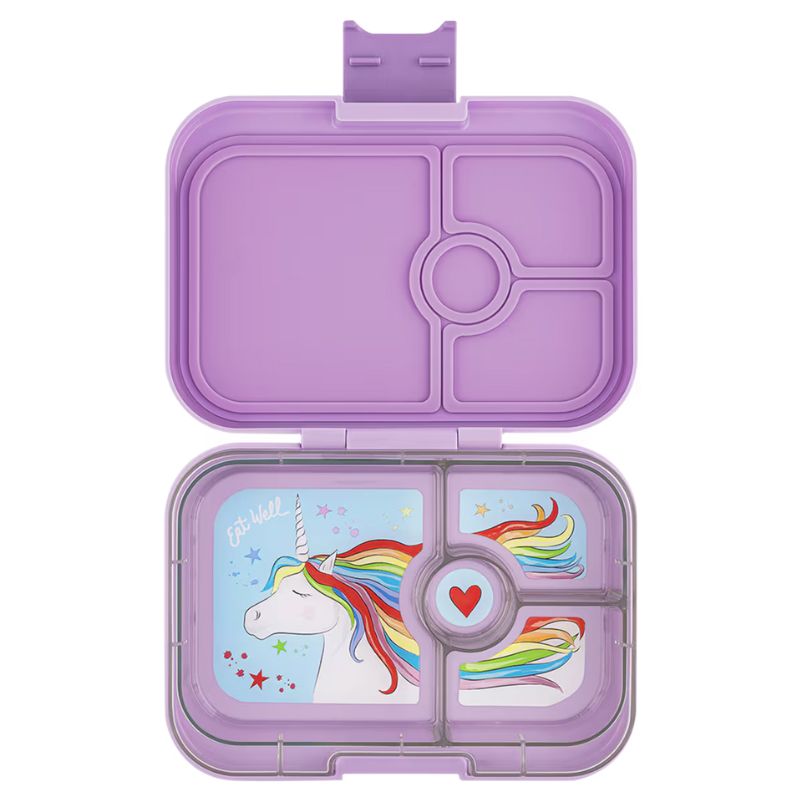 Yumbox Panino leak proof bento lunch box - Lavande Purple with Unicorn Tray. 