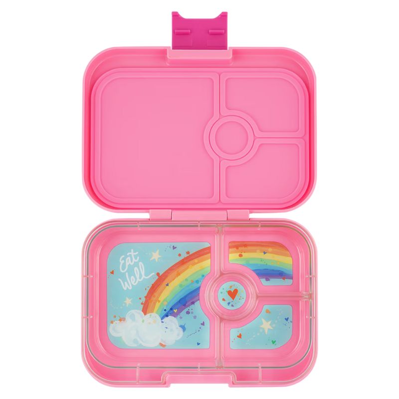 Yumbox Panino leak proof bento lunch box - Power Pink with rainbow tray.