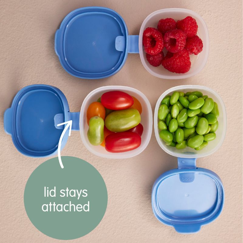 b.box leak proof snack tubs - fits in larger lunch box - mixed photo.
