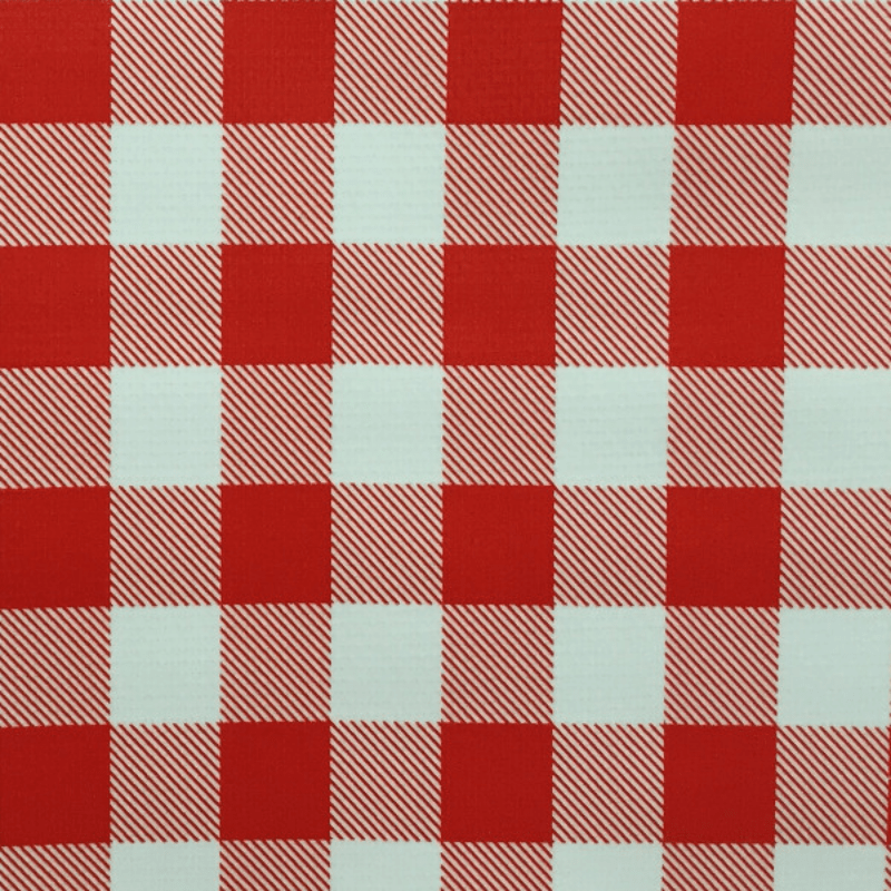   Ben Elke Mexican oilcloth tablecloth in Big Gingham Red design