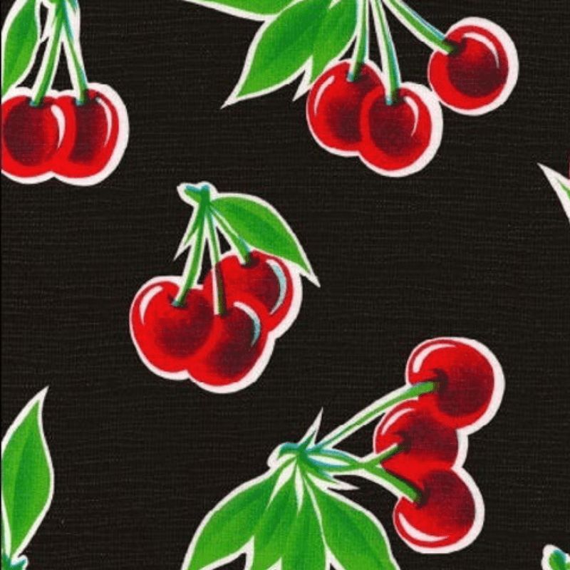    Ben-Elke-Mexican-Oilcloth-tablecloth-Cherries-Black-design