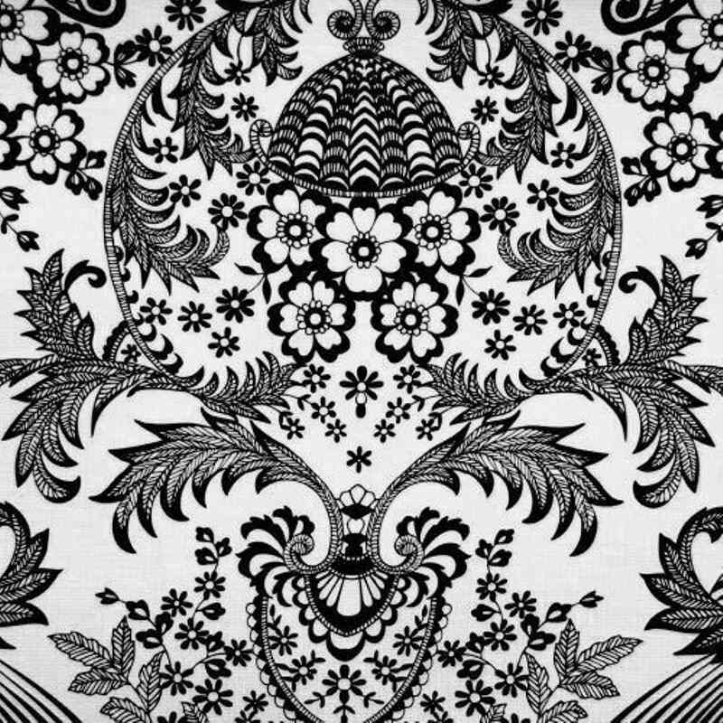   Ben Elke Mexican oilcloth tablecloth in Eden Black design