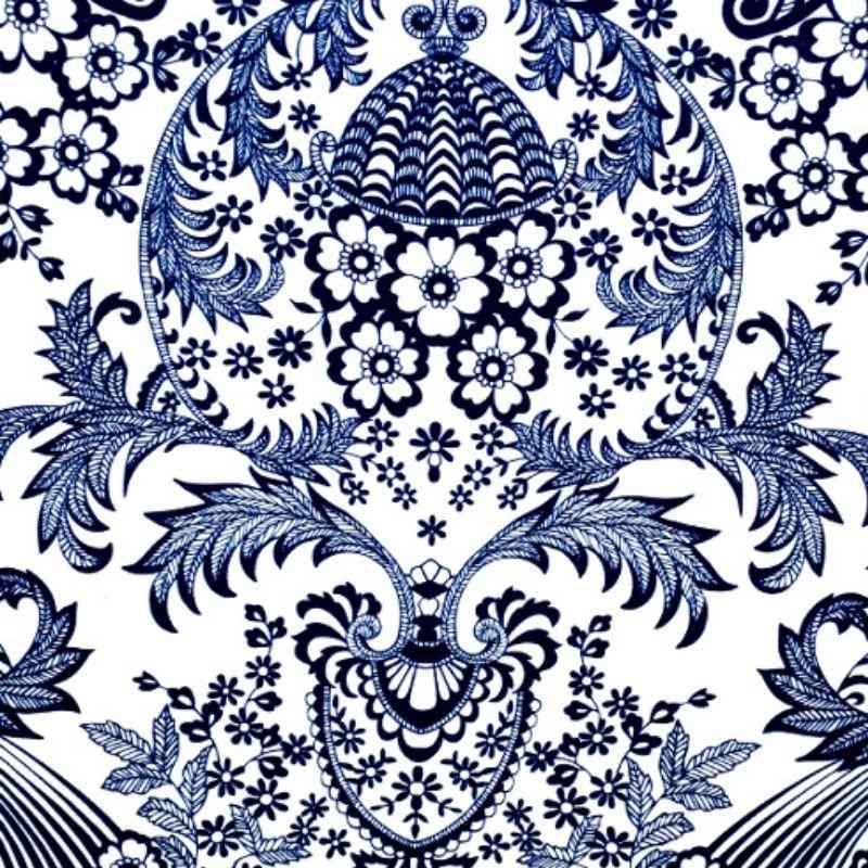   Ben Elke Mexican oilcloth tablecloth in Eden Blue design