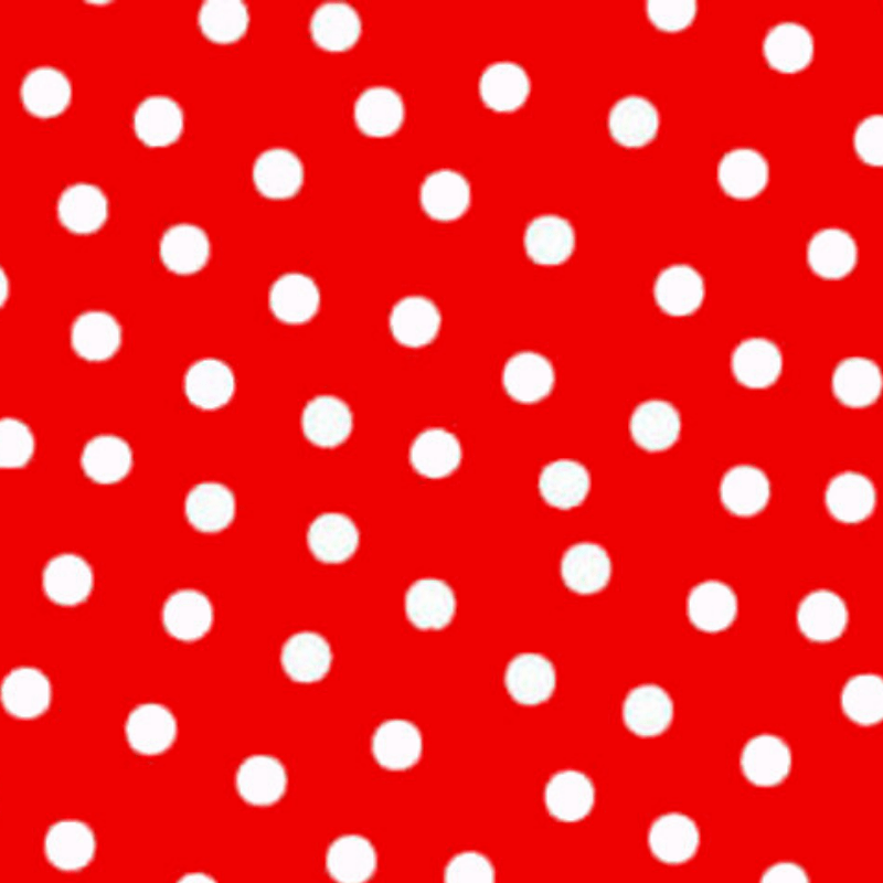   Ben Elke Mexican oilcloth tablecloth in Polka Dots White on Red design