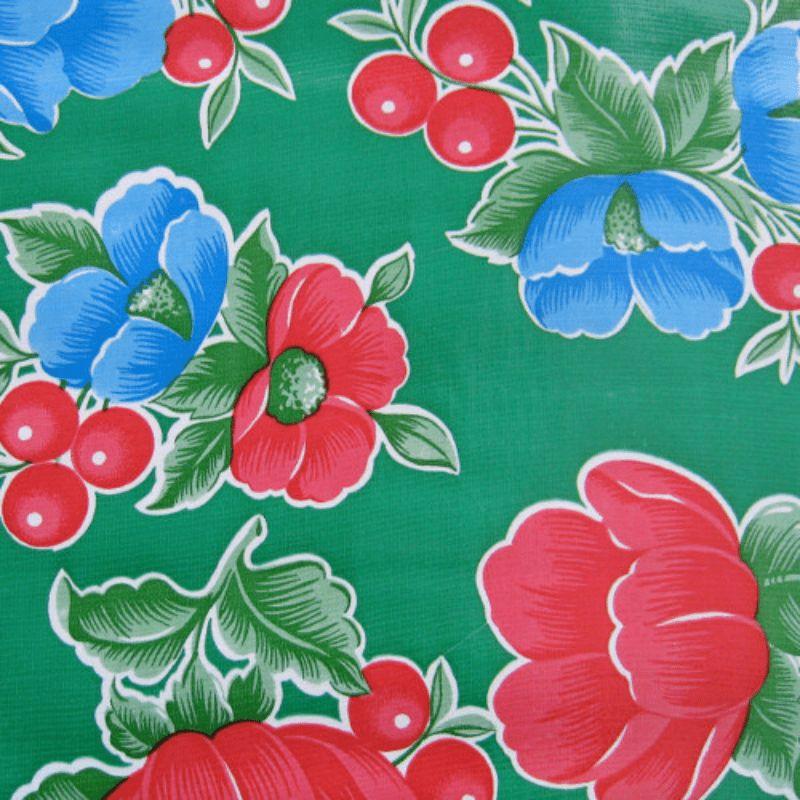   Ben Elke Mexican oilcloth tablecloth in Poppy Green design