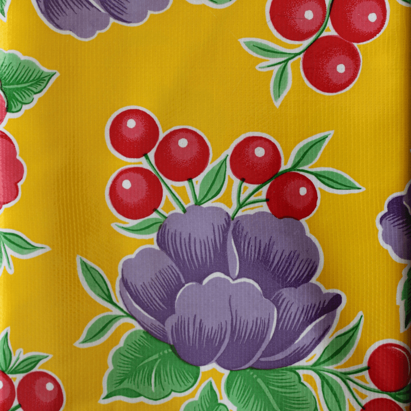   Ben Elke Mexican oilcloth tablecloth in Poppy Yellow design