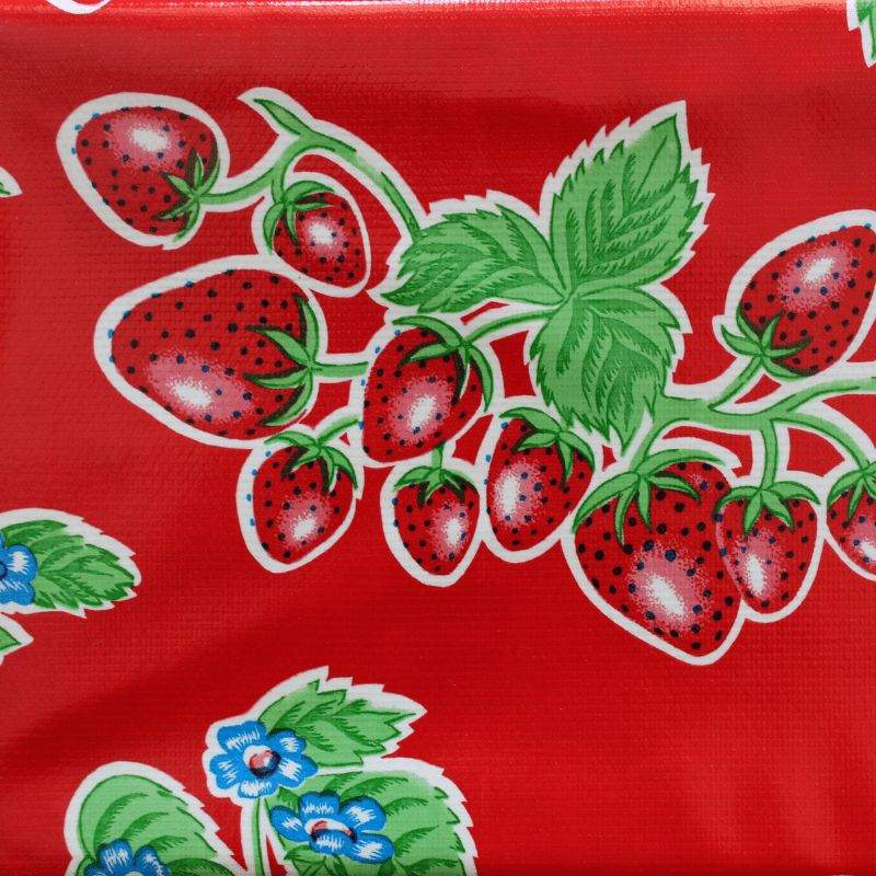    Ben-Elke-Mexican-Oilcloth-tablecloth-Strawberries-Red-design