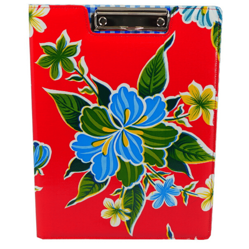 Ben-Elke-Mexican-oilcloth-clipboard-red-hisbiscus