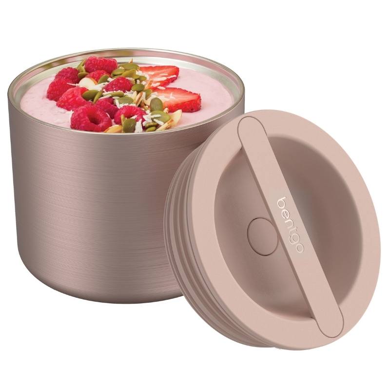Bentgo-stainless-steel-insulated-food-container-rose-gold-open