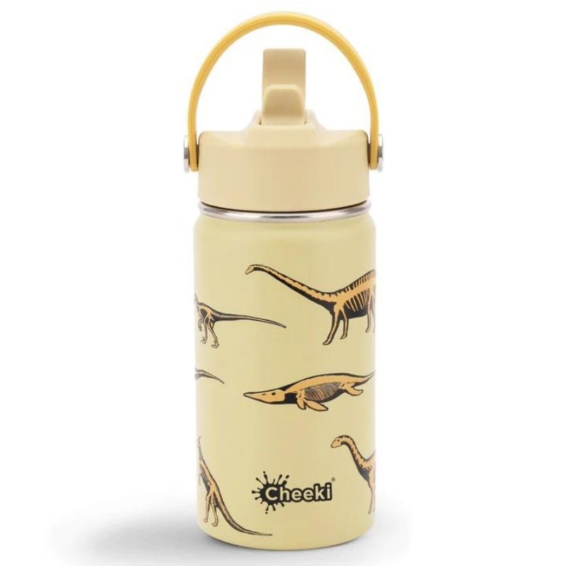 Cheeki Little Adventure Range - 400ml insulated stainless steel water bottle for kids - Dinosaur