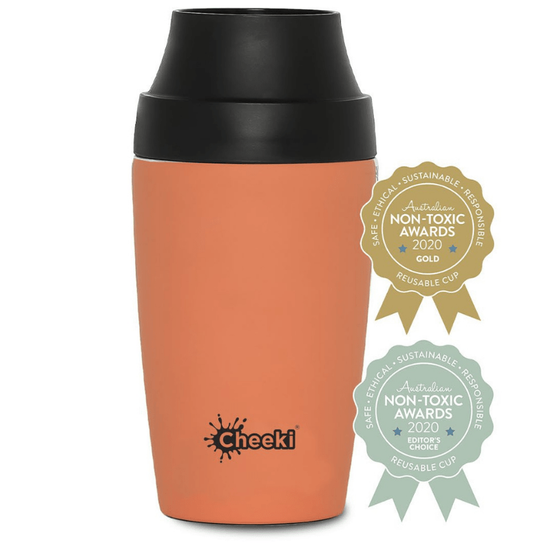 Cheeki insulated reusable take-away coffee mug - 350ml - Rust.
