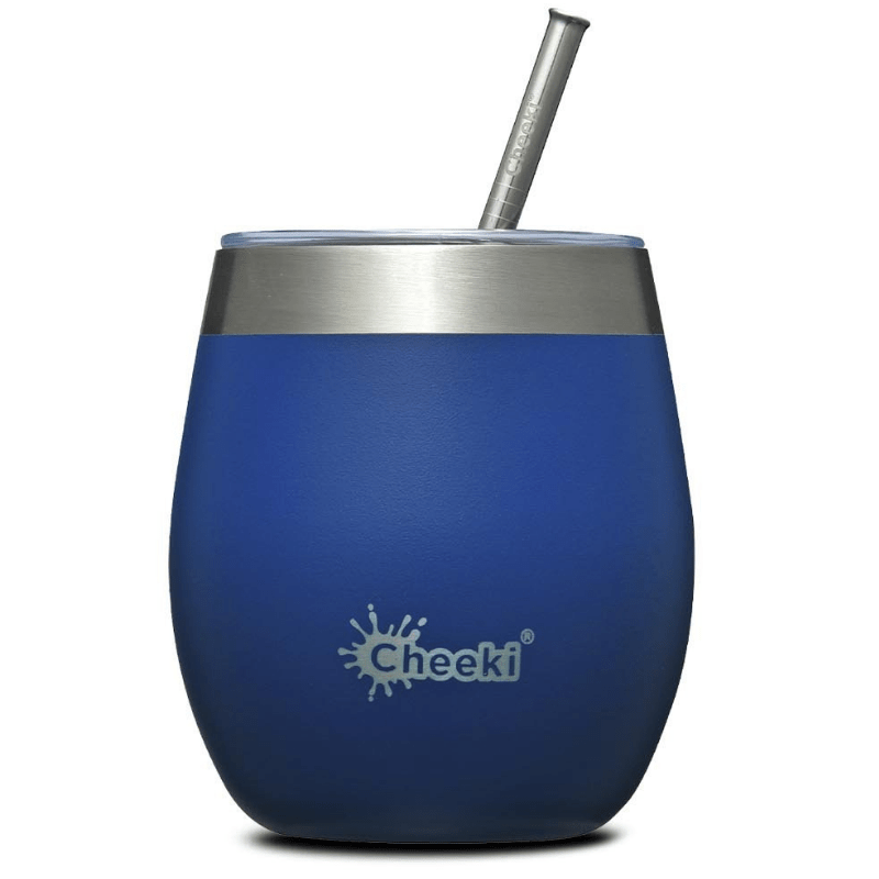 Cheeki insulated wine tumbler sippy cup 220ml Sapphire Blue.