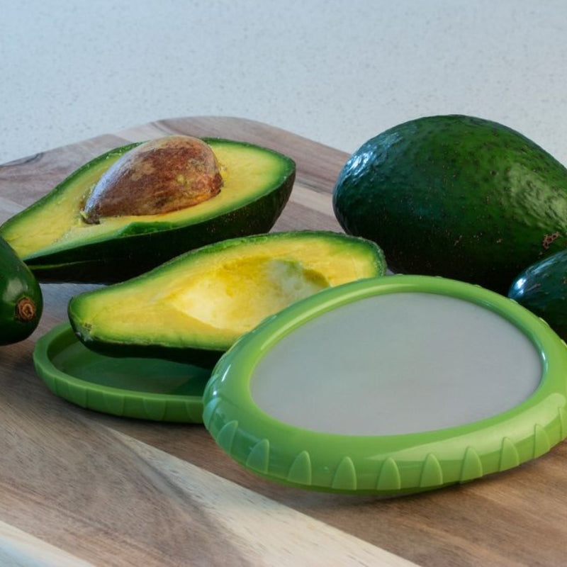Cuisena Fresh Keeper Silicone Pod for Fruit and Veggies - shown with Avocado. 