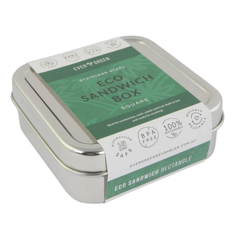 Evergreen reusable eco stainless steel sandwich box 