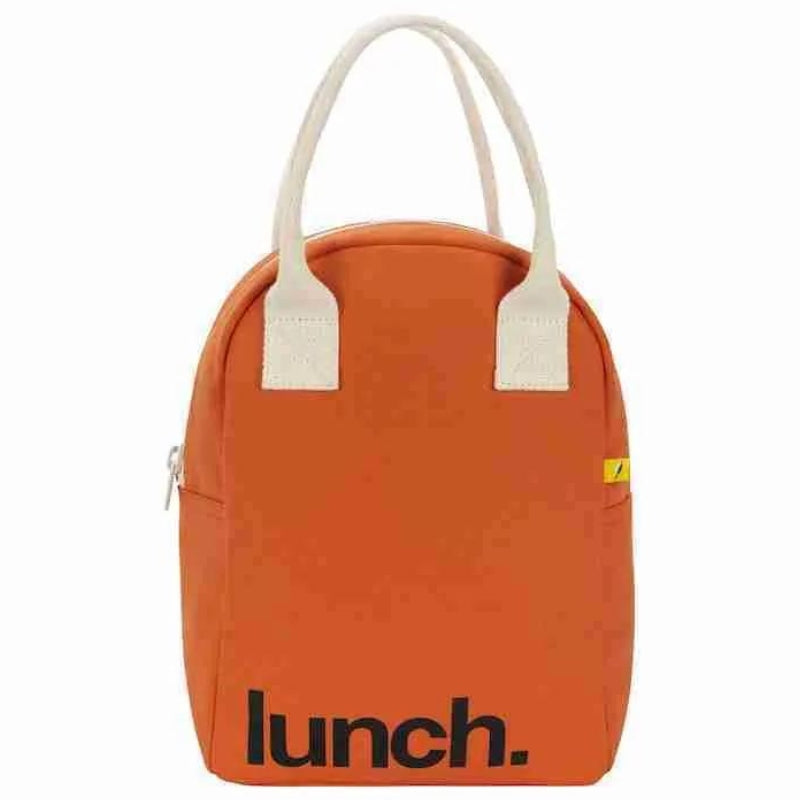 Fluf zipper lunch bag washable cotton - Poppy Lunch design.