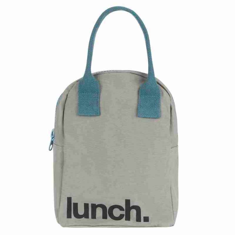 Fluf zipper lunch bag washable cotton - Midnight design. 