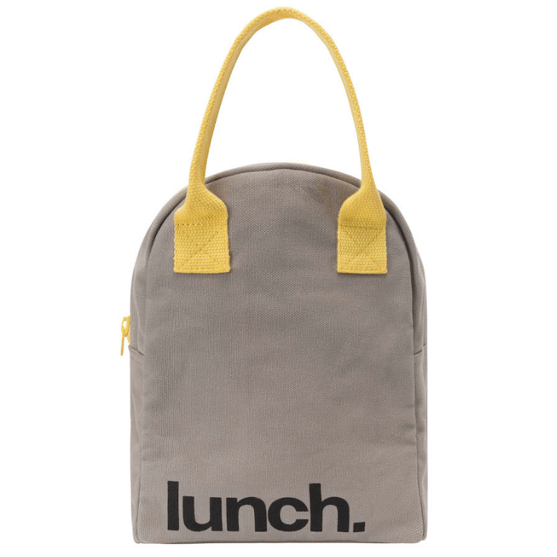 Fluf zipper lunch bag washable cotton - Yellow design.