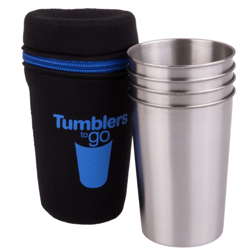 D.Line Tumblers to go - set of 4 stainless steel with travelling case.