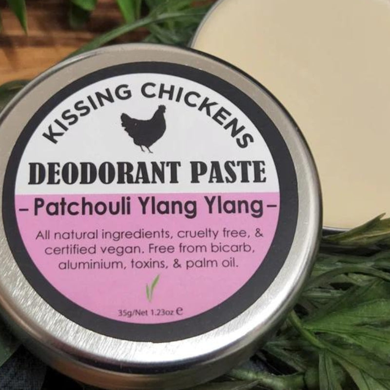 Kissing Chickens Organic Bicarb free natural deodorant paste - Patchouly Ylang Ylang.