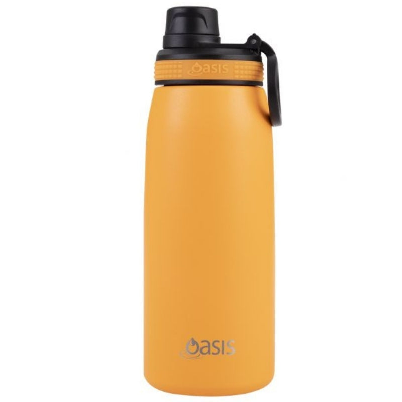 Oasis 780ml sports bottle double walled insulated stainless steel bottle with screw cap lid - Neon Orange.