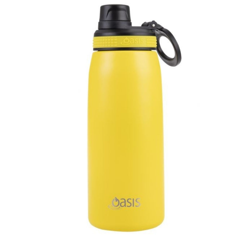 Oasis 780ml sports bottle double walled insulated stainless steel bottle with screw cap lid - Neon Yellow.
