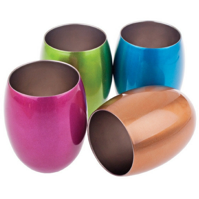 Oasis double walled stainless steel tumbler cup - 350ml - pink, gold, green and blue.