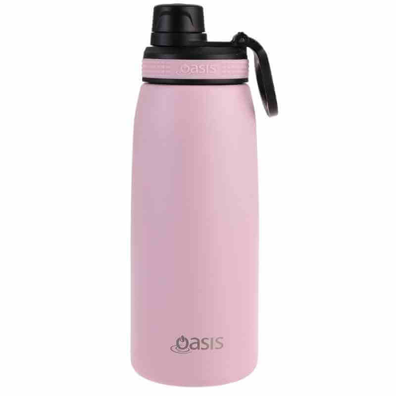 Oasis 780ml sports bottle double walled insulated stainless steel bottle with screw cap lid - Carnation.
