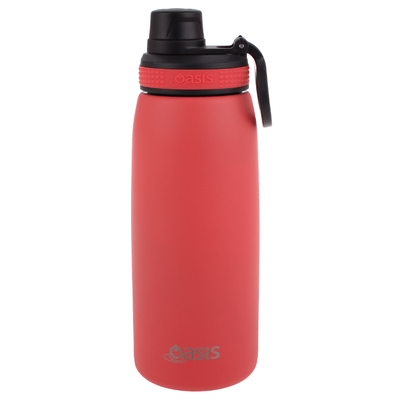 Oasis 780ml sports bottle double walled insulated stainless steel bottle with screw cap lid - Coral.