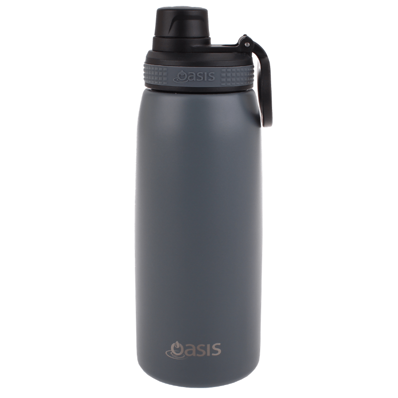 Oasis 780ml sports bottle double walled insulated stainless steel bottle with screw cap lid - Steel.