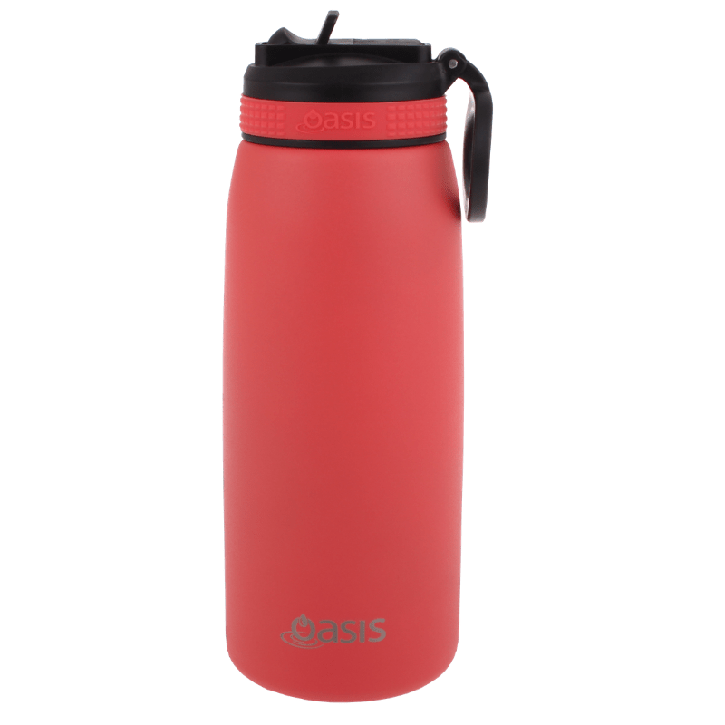 780ml Oasis sports bottle with sipper lid - double walled stainless steel bottle - Coral.